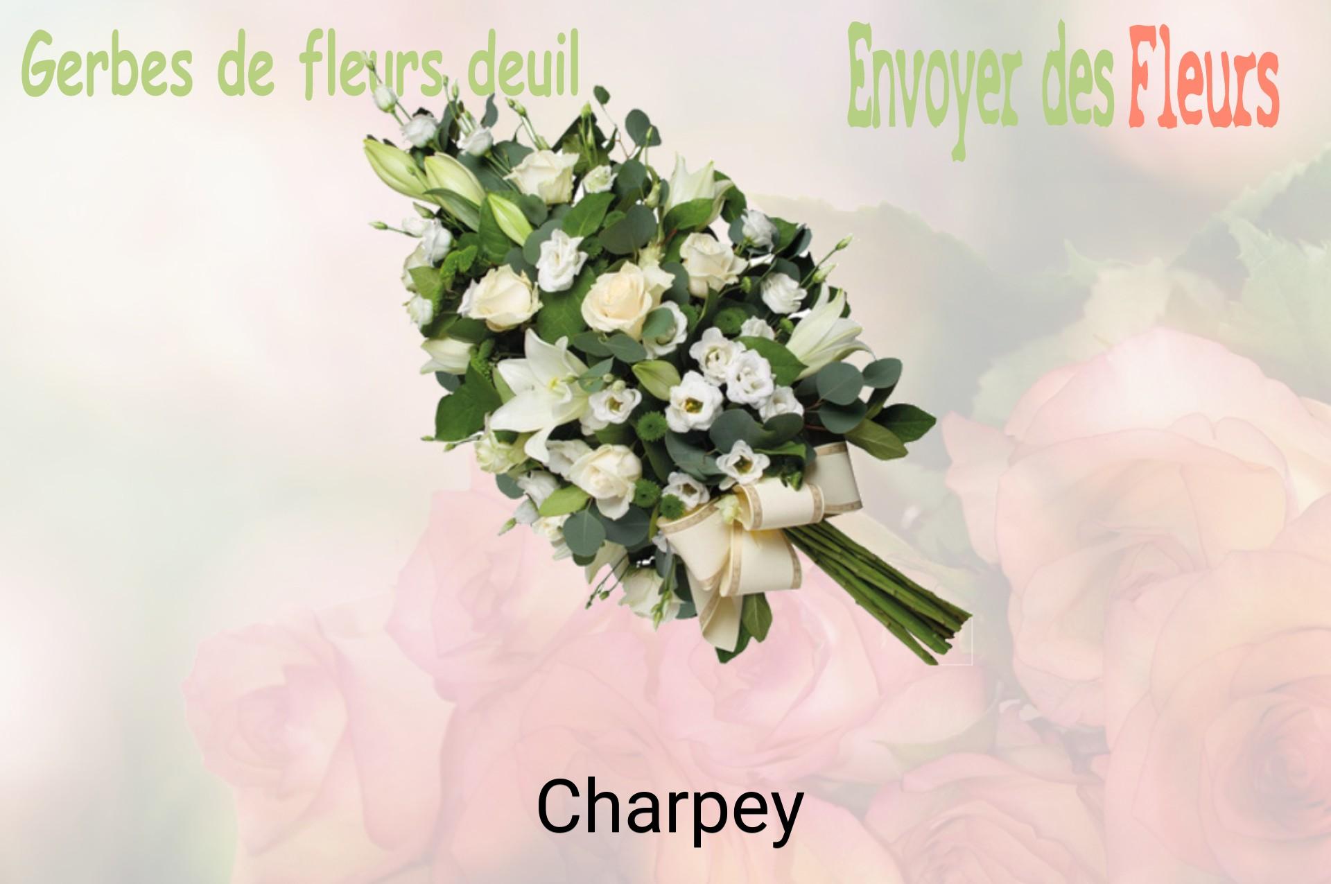 Gerbe de fleurs de deuil livrée à Charpey